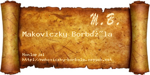 Makoviczky Borbála névjegykártya